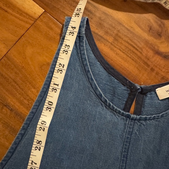 Aritzia Wilfred Trompette Dress With Linen Blue M - Picture 14 of 15